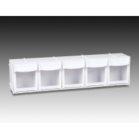 Plasdent 5-Bin Unit - Black Frame (23 ⅝" W x 6"H x 4 ¾"D)